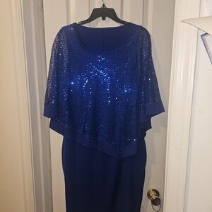 Elegant Blue Sequin Dress